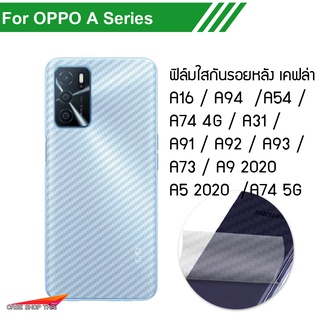 OPPO  ฟิล์มใสลายเคฟล่ากันรอยขีดข่วนหลัง A16 A94 A54 A74 A31 A91 A92 A93