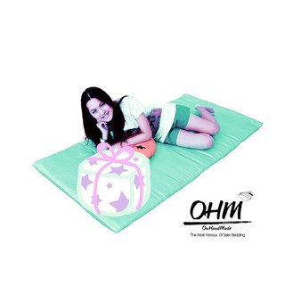 OHM ปลอกที่นอนปิคนิคแบบมีซิป ผ้าเครปซาติน 220 เส้น ขนาด 5 ฟุต (สีเขียวมินต์)