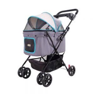 Ibiyaya รถเข็นสุนัข Easy Strolling Pet Buggy-Simple Gray