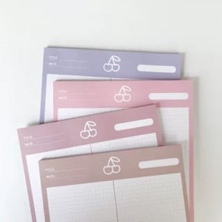 พร้อมส่ง กระดาษโน้ต Notepadเชอรี่ สีพาสเทล B5