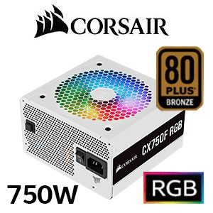 โปร PSU Corsair CX750F RGB White 750W 80 Plus Bronze Power Supply #CX650F White 650W, CX550F White 5