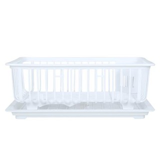 ของใช้ในครัวเรือน ชั้นคว่ำจานพลาสติกตะแกรง HOME LIVING 5595 สีขาว