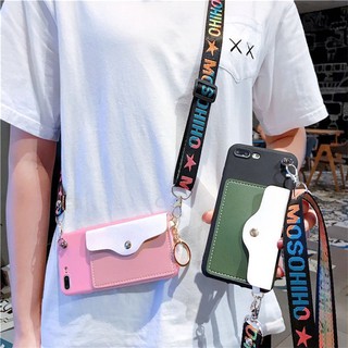 Wallet Case Vivo Y31 Y70S Y50 Y30 Y30i Y20 Y20i Y20S Y12S Y11S S1 V20 Pro SE Y19 Y17 Y15 Y12 V11 V11i Y91 Y91i Y95 Y93 Y91C Y1S Y81 Y81i Y71 Y71i Y85 V9 V15 Pro Cover with Rope Lanyard