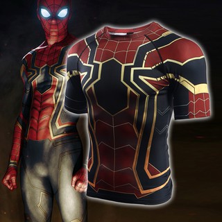 💥⚔เสื้อยืด(แขนสั้น) ผ้า Spandex IRON SPIDER MAN  Avengers Infinity Wars⚡