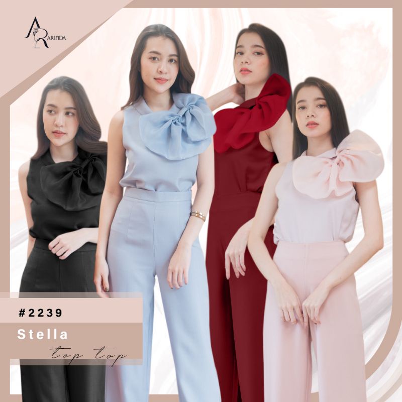 ARINDA Stella Top 2239 : เสื้อแขนกุด โบว์ข้าง