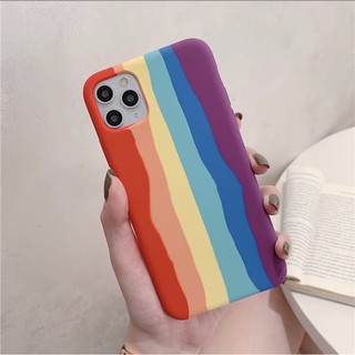 [ส่งจากไทย] iphone เคสกำมะหยี่ สีรุ้ง ไอโฟน i6,6s,6plus,6splus,i7,i8,7/8plus,Xs,XR,Xs max,i11 pro max สายรุ้งไล่โทน