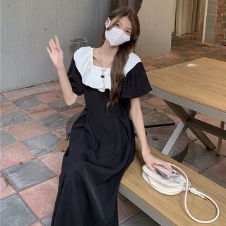 Peter pan collar dress เดรสคอบัวแขนพัฟสุดคิ้ว มี2สี ไซส์ S-2XL