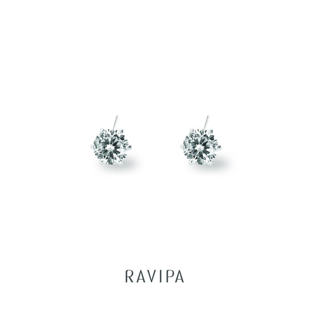 Ravipa | Classic Single Round Diamond Stud Earrings (6mm)