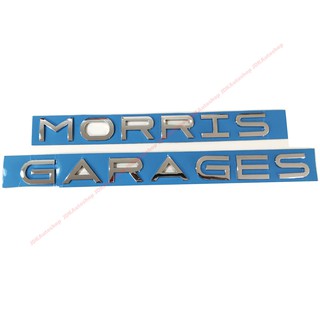 โลโก้ ตัวนูน Morris Garages สีโครเมี่ยม ตัวอักษร สำหรับรถ MG ทุกรุ่น ติดด้านหลัง ขนาดสูง 3.5 cm.