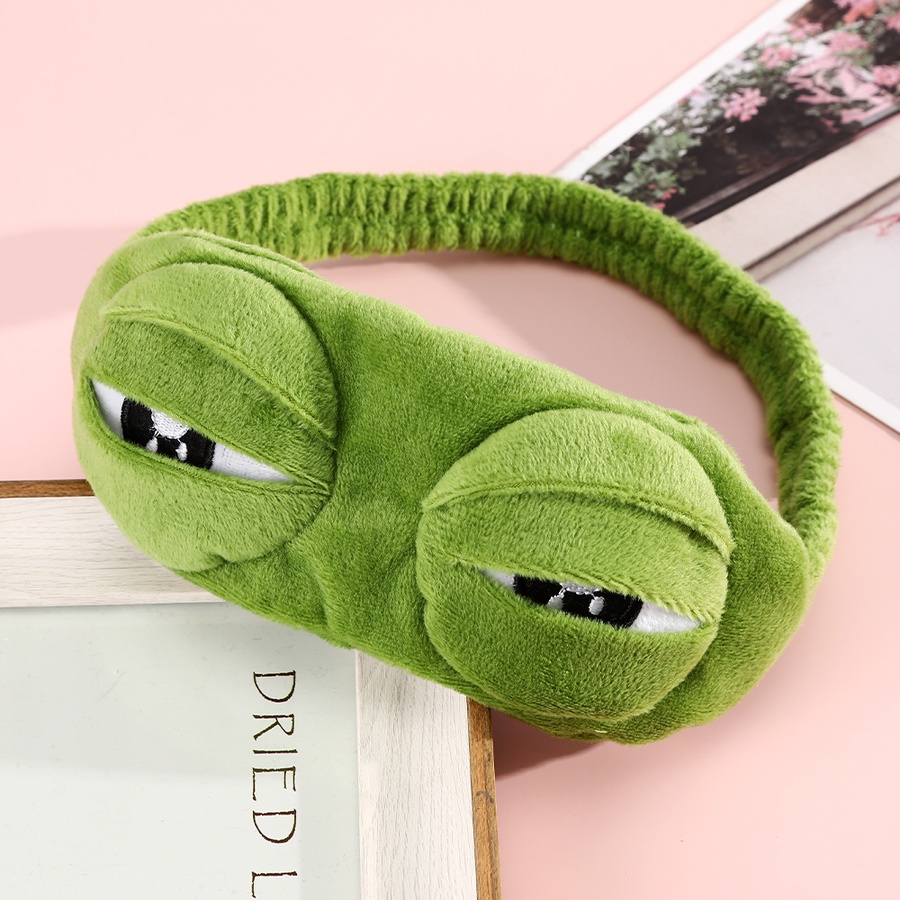 Frog Eye Mask Sleep Shading น่ารักตลกแถบคาดศีรษะ Unisex Sadness กบ Ice Pack Ice Eye Mask ราคา ถูกที่สุด ดีลบีเคเค แกลเลอรีภาพที่ 2