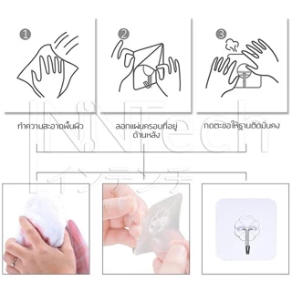⚡2บาท⚡(1 ชิ้น) InnHome ตะขอแขวนติดผนัง ที่แขวนติดผนัง ตะขอกาวติดผนัง ที่แขวนของ แบบใส อเนกประสงค์ไม่ต้องเจาะ Magic Hook