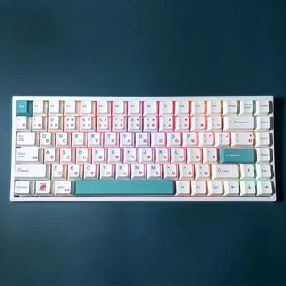 ไทยPbt 135 คีย์ Cherry ความสูง DYE-SUB Keycaps Minimalist สีขาวสีเทาสีแดงสไตล์ธีมญี่ปุ่นไทยภาษาอังกฤษ Keycap เหมาะสําหรับคีย์บอร์ดเครื่องกล