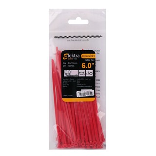 Cable Tire CABLE TIES ELEKTRA 6 INCHES (150MM) RED Wiring device Electrical work เคเบิ้ลไทร์ เคเบิ้ลไทร์ ELEKTRA 6 นิ้ว