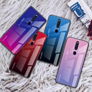 เคสกันกระแทก Case Oppo F11Pro เคสกระจกสองสี เคสเงาไล่สี ขอบนิ่ม TPU CASE เคสออฟโป้ F11โปร