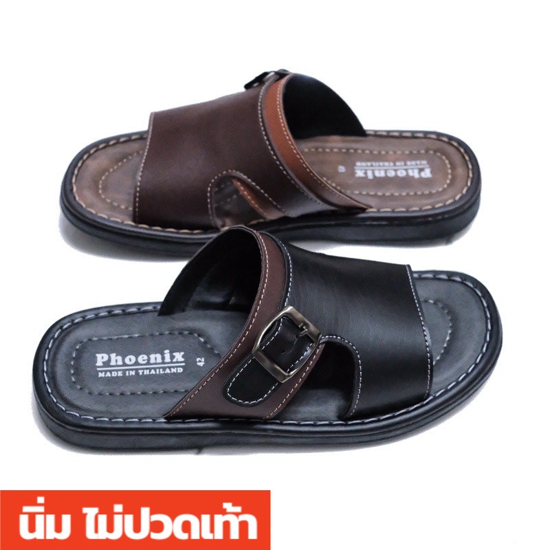 [กรอกโค้ด INC525BR ลดเพิ่ม 30%]รองเท้าแตะผู้ชาย แบบสวม หนังนิ่ม พื้นเสริมนุ่ม ใส่เดินสบาย