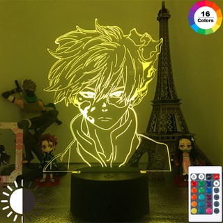 อะนิเมะ My Hero Academia Led Night Light โคมไฟ Shoto Todoroki Face Design สำหรับเด็กเด็กตกแต่งห้องนอนอะคริลิคโคมไฟของขวัญ