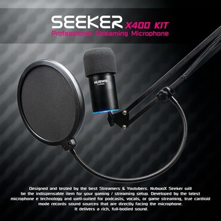 ไมโครโฟนพร้อมชุดขาตั้ง NUBWO X-SERIES X400 KIT SEEKER PROFESSIONAL STREAMING MICROPHONE (96 kHz) (ประกัน 2 ปี)