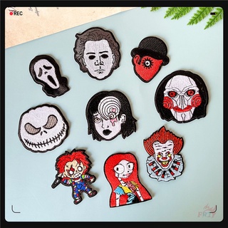 ♥ แผ่นแพทช์เหล็ก ลายภาพยนต์สยองขวัญ Scream Joker Halloween The Nightmare Before Christmas A Clockwork สีส้ม สําหรับตกแต่งปาร์ตี้ฮาโลวีน ♥ แผ่นแพทช์รีดติดเสื้อ DIY 1 ชิ้น