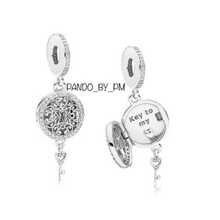 (พร้อมส่ง)Silver Pandora Charm ชาร์มกุญเเจ ชาร์มPandora ของเเท้100%