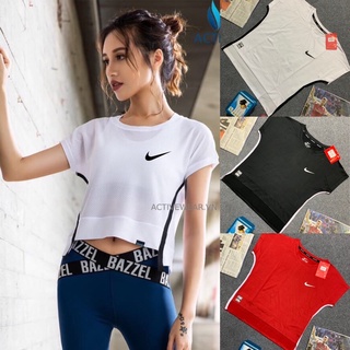 Nike 💯จาก 990฿ เสื้อครอป Crop Top เสื้อครึ่งตัว เสื้อตัวสั้น Nike เสื้อโชว์เอว เสื้อโยคะ เสื้อคลุมบรา