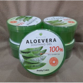 เจลว่านหางนำเข้าจากเกาหลี ตรา Pretty Skin Moisture Aloe Vera Soothing Gel 100% ขนาด 300 ml.