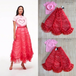 * chiffon heart tee red tulle skirt