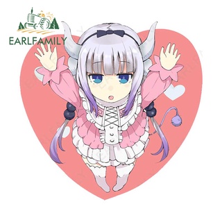 Earlfamily สติกเกอร์ ลายมังกร Kanna Miss Kobayashis Dragon Maid ขนาด 13 ซม. x 12.7 ซม. สําหรับติดตกแต่งประตูรถยนต์