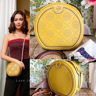 👑ผ่อน0%~แท้100%👑 กระเป๋าสะพาย งาน shop มาพร้อมถุงผ้า  TORY BURCH  T MONOGRAM PERFORATED LEATHER MOON