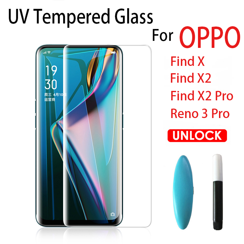 ฟิล์มกระจกนิรภัย UV สำหรับ OPPO Reno 12 11 10 Pro 8T 5G 9 Pro+ 6 5 4 3 Pro Find X2 X3 X5 Pro