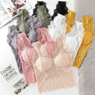 เสื้อลูกไม้มีฟองน้ำ อก32~36 สีสดสวยมาก