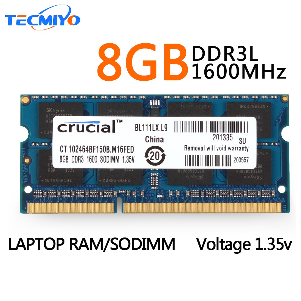 Computers Tablets Networking Memory Ram 2pcs Crucial 8gb Pc3l Ddr3 1600 Mhz Sodimm Laptop Memory Ram 1 35v Cl11
