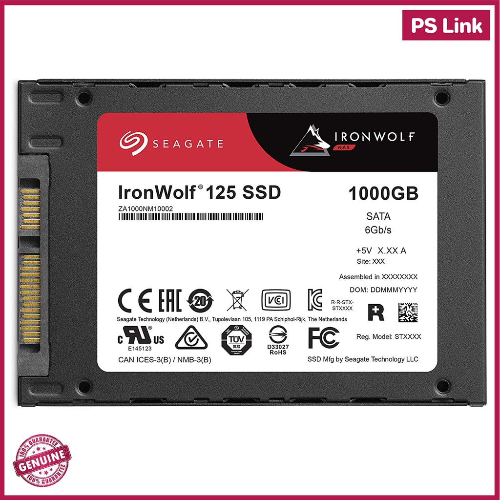 Seagate IronWolf 125 SSD 1TB, 2.5" SATA, Read 560 MB/S Write 540 MB/S ประกันศูนย์ (ZA1000NM1A002)