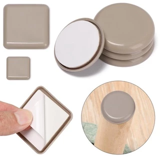 PUSHATH 4pcs เฟอร์นิเจอร์ขา Slider Pads รอบหนา Easy Move เก้าอี้อุปกรณ์โต๊ะโซฟา Self-Adhesive Anti Noisy