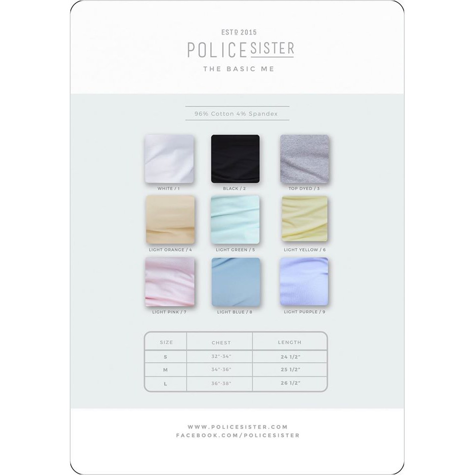 เสื้อแขนสามส่วน คอกลม Police Sister (ขาว ดำ เทา) SB7 — صورة 4