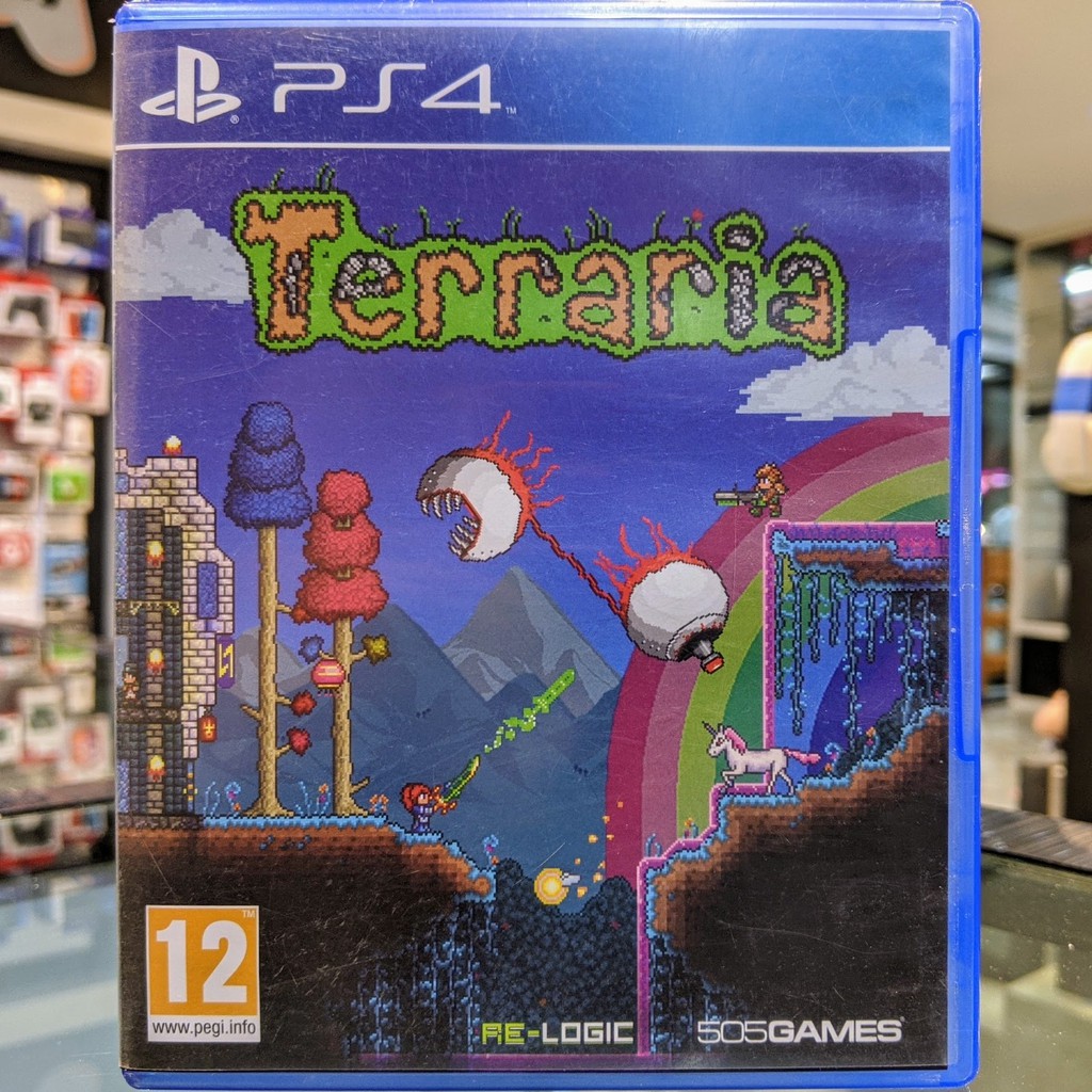 (ภาษาอังกฤษ) มือ2 Terraria แผ่นเกม PS4 แผ่นPS4 มือสอง (เล่น2คนได้ Teraria คล้าย Minecraft + Stardew 