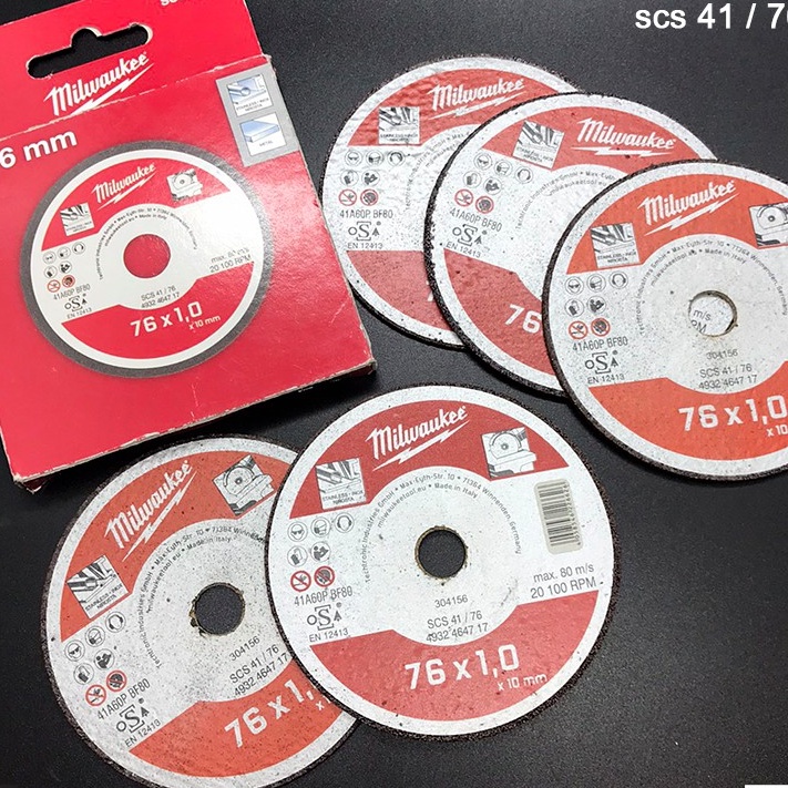 Milwaukee ใบตัดเหล็ก 3" METAL CUT OFF WHEEL (แพ็ค 5 ใบ) 4932464717