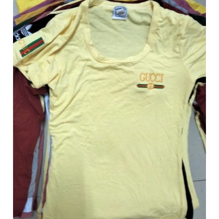 เสื้อนมโตปักแบรนด์กุชชี่ผ้านุ่มเด้งไซส์s/m/lใส่ได้