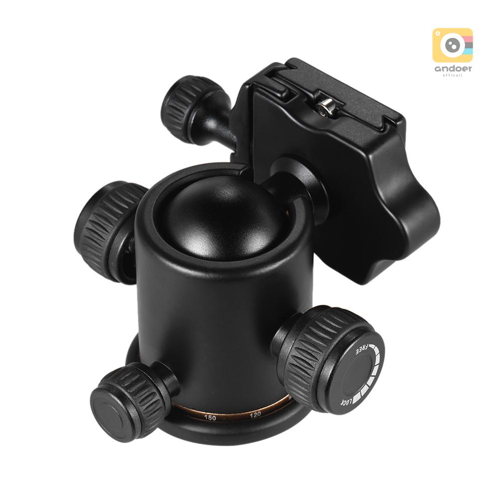 Andoer Camera Tripod Ball Head Ballhead with Quick Release Plate 1/4 Screw