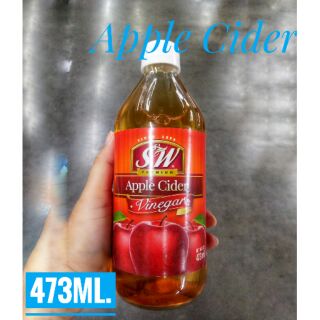 น้ำส้มสายชูหมัก จากแอปเปิ้ล AppleCiderVinegar S&amp;W ขนาด 473 ml.