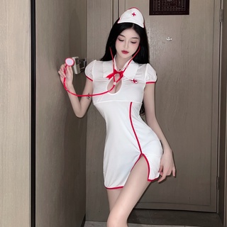COSPLAY เดรสพยาบาลสาว  C0222 (พร้อมส่งจากไทย)