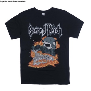 เสื้อยืดโอเวอร์ไซส์เสื้อยืด พิมพ์ลายวง Sacred REICH KILLING MACHINE ไซซ์ MS-4XL