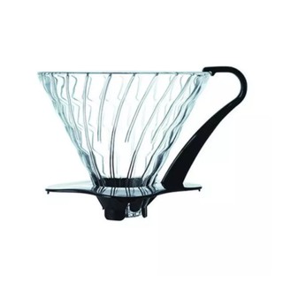 แก้วเสิร์ฟ : Hario Glass Coffee Dripper V60 03 Black รุ่น VDG-03B - Black