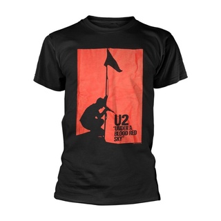 U2 - Under A Blood Red Sky-Official เสื้อยืด สีดํา สําหรับทุกเพศS-5XL