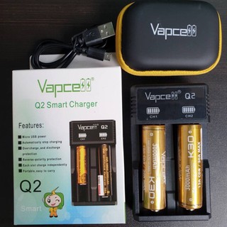 Vapcell เครื่องชาร์จQ2+ถ่าน INR18650 K30 3000mAh 2ก้อน ของแท้