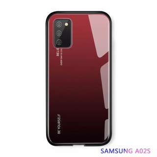 [ ส่งจากไทย ] Case Samsung Galaxy A02S เคสซัมซุง เคสกระจกสองสี เคสกันกระแทก เคส Samsung A02s ขอบนิ่ม เคสกระจกไล่สี