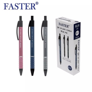 (12 ด้าม) ปากกาหมึกเจล Faster CX514 0.7มม หมึกน้ำเงิน คละสี