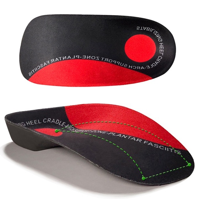 ครึ่ง Insoles สําหรับรองเท้า Hard Orthopedic Heel Pad 3.5 ซม.สนับสนุน Orthotic Insoles Plantar Fasciitis Insoles สําหรับเท้าแบน