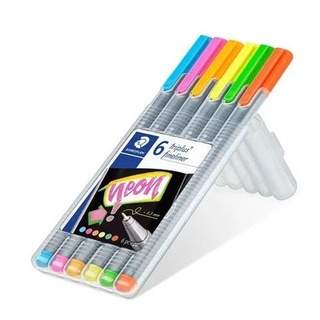 ชุดปากกาสี Triplus Fineliner 334 6 คละสี หัวเข็ม 0.3 Staedtler