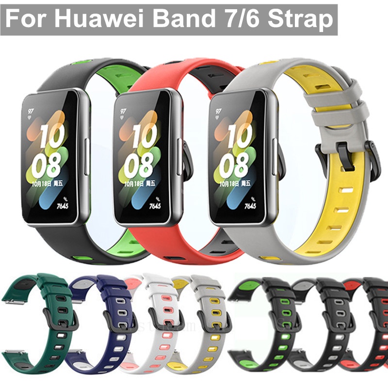 สายนาฬิกาข้อมือซิลิโคน ระบายอากาศ แบบเปลี่ยน สําหรับ Huawei Band 7 Huawei Band 6 Huawei Band 7
