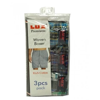 กางเกงบ๊อกเซอร์ ผ้าทอลาย LUX Premiums Woven Boxer ผ้าคอตต้อน/โพลี คละสี คละลาย คุณภาพเกิน100 (จำนวน 1 ตัว)